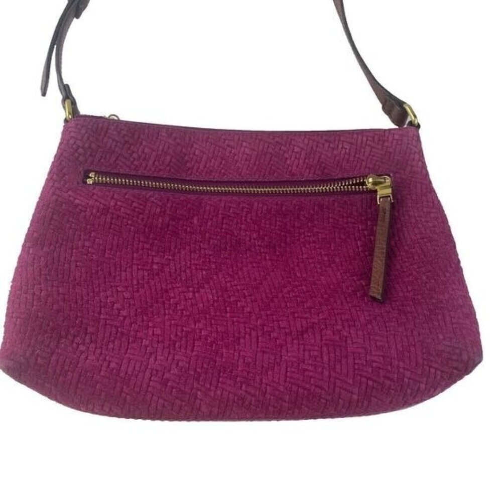 Vintage FOSSIL Pink Leather Shoulder Crossbody casual Bag womens Used